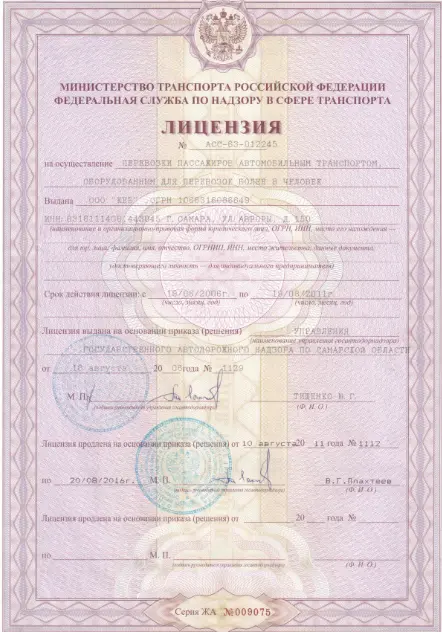 Лицензия на перевозки — страница 1